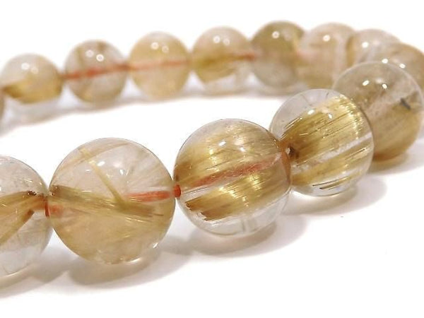 [Video][One of a kind] Rutilated Quartz AAA- Round 10.5mm Bracelet NO.6