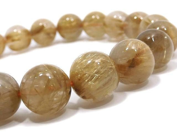 [Video][One of a kind] Rutilated Quartz AAA- Round 10mm Bracelet NO.8