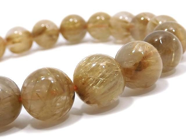 [Video][One of a kind] Rutilated Quartz AAA- Round 10mm Bracelet NO.8