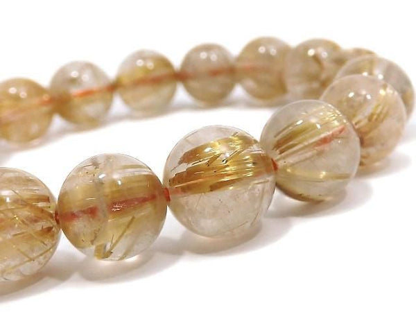 [Video][One of a kind] Rutilated Quartz AAA- Round 10mm Bracelet NO.10