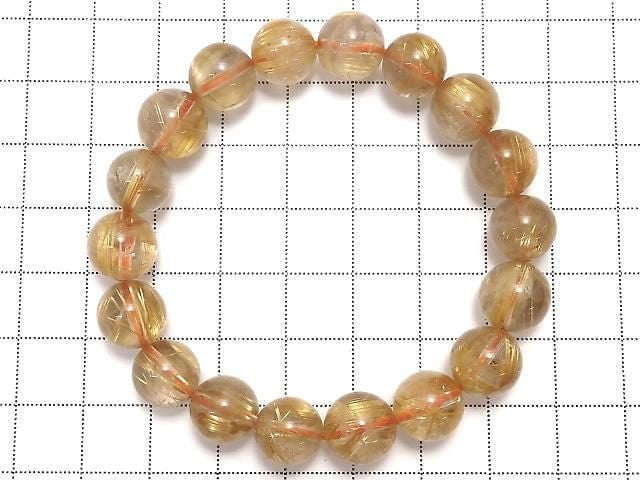 [Video][One of a kind] Rutilated Quartz AAA- Round 10mm Bracelet NO.10