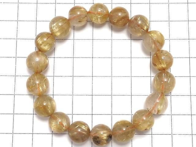 [Video][One of a kind] Rutilated Quartz AAA- Round 11mm Bracelet NO.11