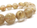 [Video][One of a kind] Rutilated Quartz AAA- Round 11mm Bracelet NO.14