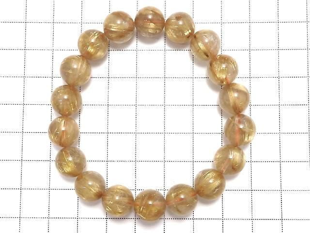 [Video][One of a kind] Rutilated Quartz AAA- Round 11mm Bracelet NO.14