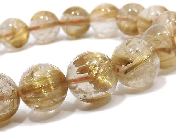 [Video][One of a kind] Rutilated Quartz AAA- Round 11mm Bracelet NO.15
