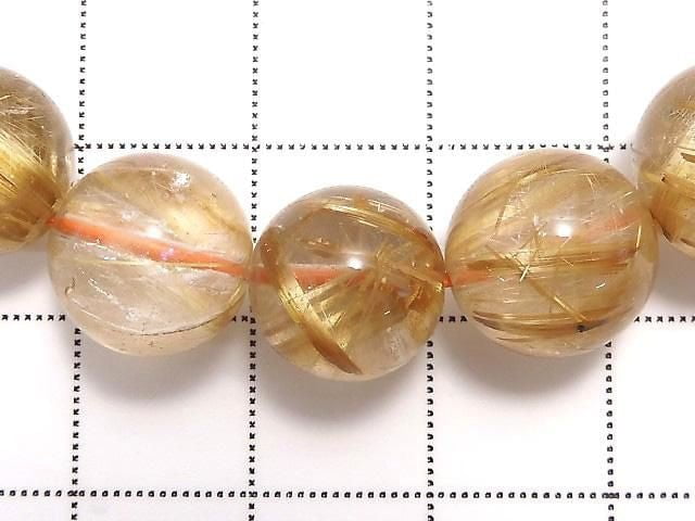 [Video][One of a kind] Rutilated Quartz AAA- Round 11mm Bracelet NO.15