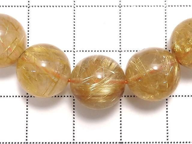 [Video][One of a kind] Rutilated Quartz AAA- Round 11mm Bracelet NO.16