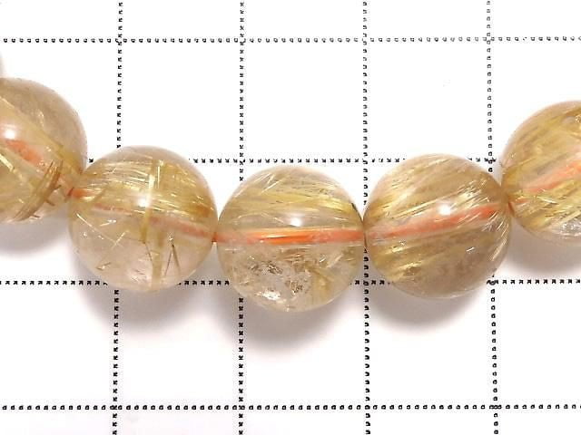 [Video][One of a kind] Rutilated Quartz AAA- Round 11.5mm Bracelet NO.17