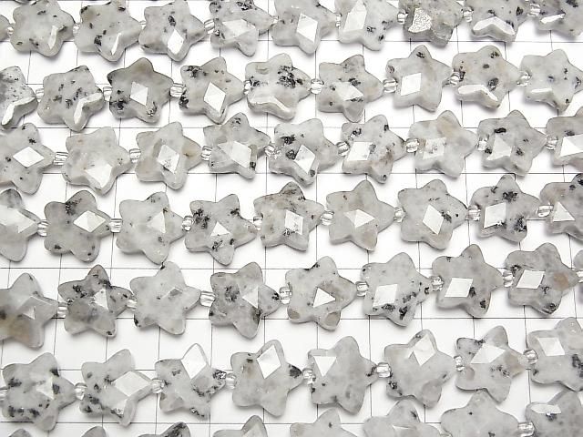 [Video] Sesame Jasper Faceted Star 14x14mm half or 1strand beads (aprx. 14 inch/34 cm)