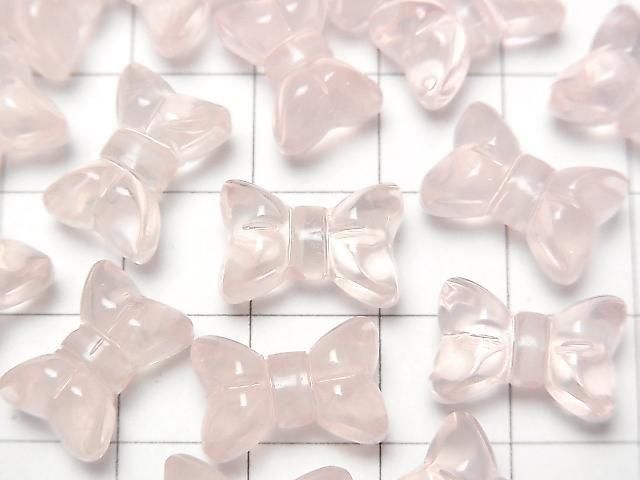 [Video] Rose Quartz AAA Ribbon Motif 10x14mm [Vertical Hole] 1pc