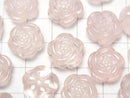 [Video] Rose Quartz AAA Flower Motif 14mm [Drilled Hole] 1pc