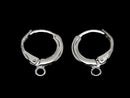 Silver925 Hoop Earrings with Jump Ring 12mm Rhodium Plated 1 Pair