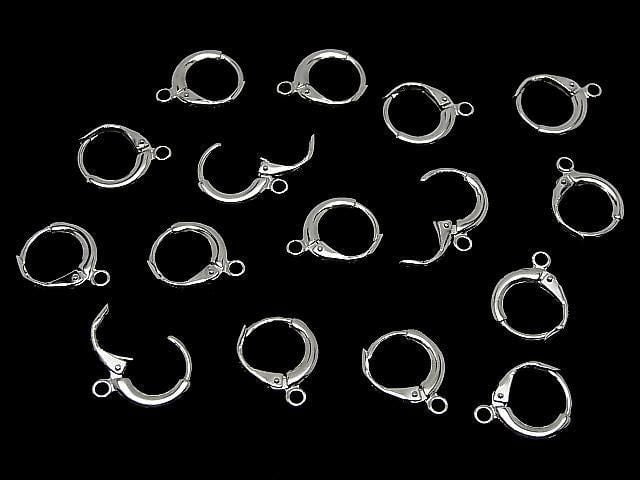 Silver 925 Ring Hoop Earrings 12mm Rhodium Plated 1 Pair