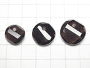 [Video] Smoky Quartz AAA- Twist x Multiple Facets Faceted Coin [14mm][16mm][18mm] [Dark color] 5pcs