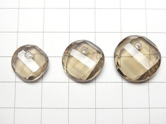 [Video]Lemon x Smoky Quartz AAA- Twist x Multiple Facets Faceted Coin [14mm][16mm][18mm] 5pcs