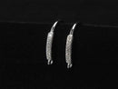 Silver925 Earwire (with CZ) 18x10mm Rhodium Plated 1 pair (2 pieces)
