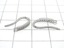 Silver925 Earwire (with CZ) 18x10mm Rhodium Plated 1 pair (2 pieces)
