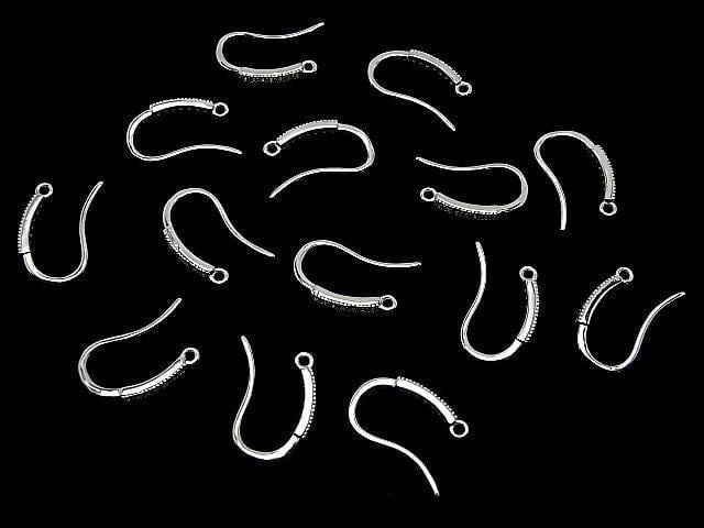 Silver 925 Earwire (with CZ) 18x10mm Rhodium Plated 1 pair (2 pieces)