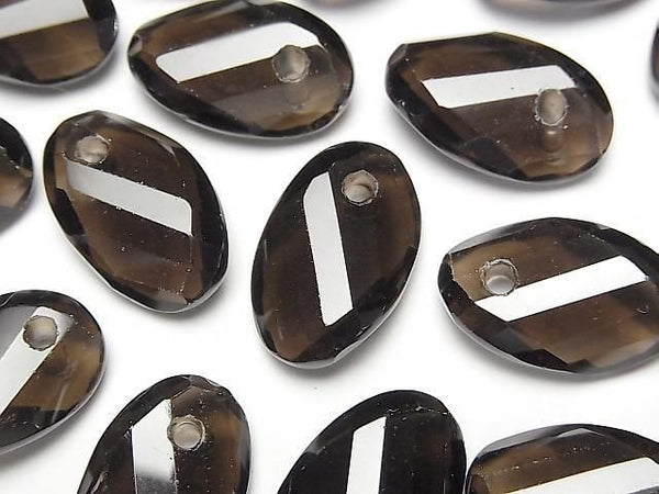 [Video] Smoky Quartz AAA- Twist x Multiple Facets Faceted Oval [16x10][19x12] [Dark color] 5pcs
