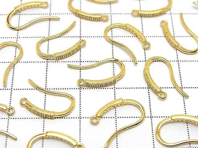Silver925 Earwire (with CZ) 18x10mm 18KGP 1 pair (2 pieces)