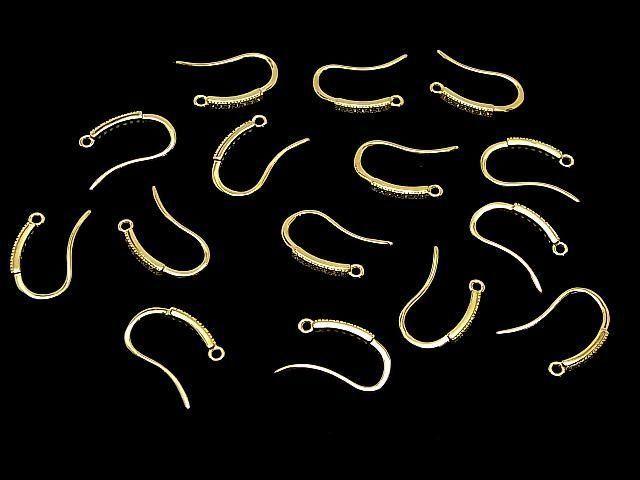 Silver925 Earwire (with CZ) 18x10mm 18KGP 1 pair (2 pieces)