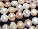 [Video] Fresh Water Pearl AA Potato-Baroque 8-9mm Natural Color Mix 1 Strand Beads (aprx. 14 inch/34 cm)