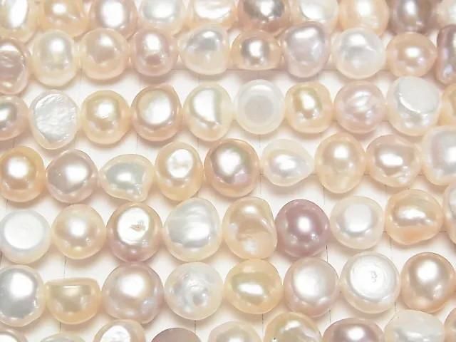 [Video] Fresh Water Pearl AA Potato-Baroque 8-9mm Natural Color Mix 1 Strand Beads (aprx. 14 inch/34 cm)