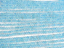 [Video] High Quality! Blue Topaz AAA- Faceted Button Rondelle 4x4x3mm 1strand beads (aprx. 15 inches/36 cm)
