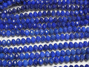 [Video] High Quality! Lapislazuli AAA- Faceted Button Rondelle 4x4x3mm 1strand beads (aprx.15inch/36cm)