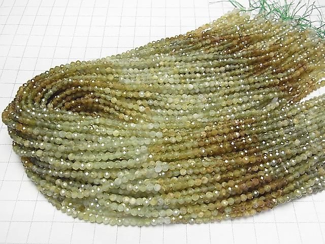 [Video] High Quality! Grossular Garnet AA++ Faceted Round 3mm Color Gradation 1strand beads (aprx. 15 inches/37 cm)