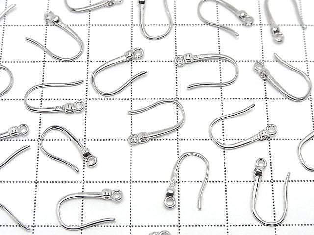 Silver925 Earwire (with CZ) 15x8mm Rhodium Plated 1 pair (2 pieces)