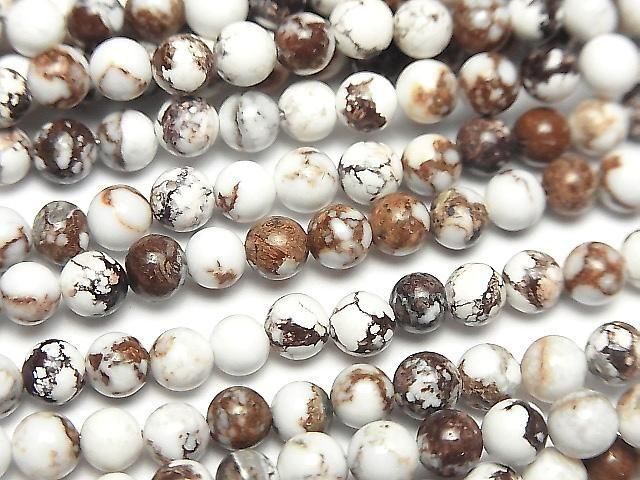 Wild Horse Round 4mm 1strand beads (aprx.7inch/18cm)