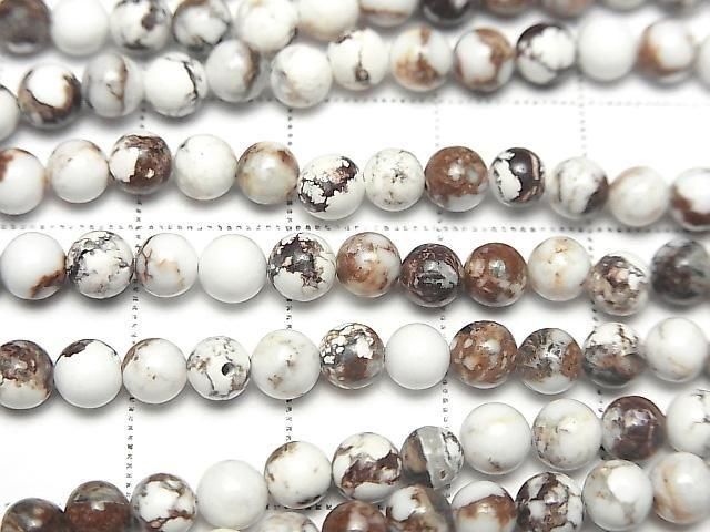 Wild Horse Round 4mm 1strand beads (aprx.7inch/18cm)