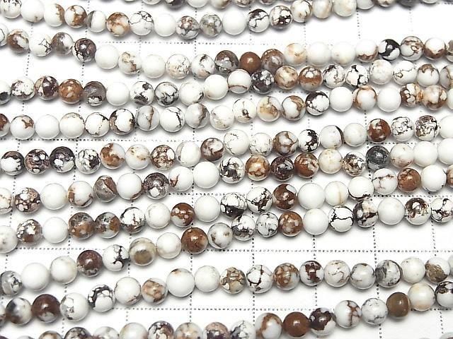 [Video] Wild Horse Round 4mm 1strand beads (aprx. 7 inches/18 cm)