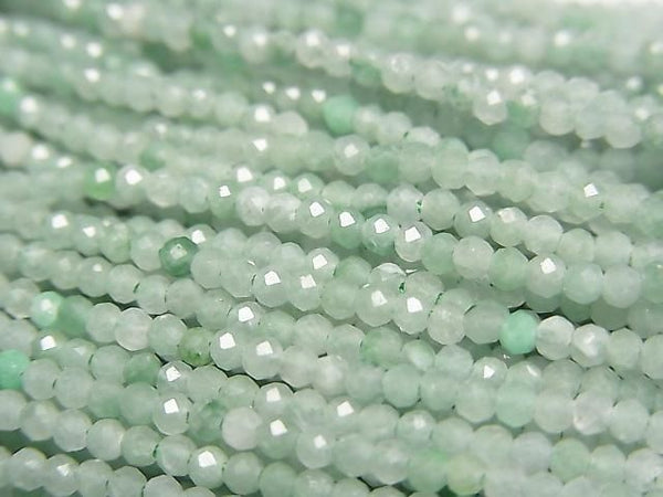 [Video] High Quality! Burmese Jadeite AA++ Faceted Round 2mm 1strand beads (aprx. 15 inches/37 cm)