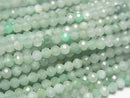 [Video] High Quality! Burmese Jadeite AA++ Faceted Round 3mm 1strand beads (aprx. 15 inches/37 cm)