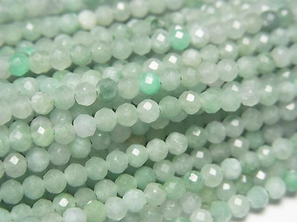 [Video] High Quality! Burmese Jadeite AA++ Faceted Round 3mm 1strand beads (aprx. 15 inches/37 cm)