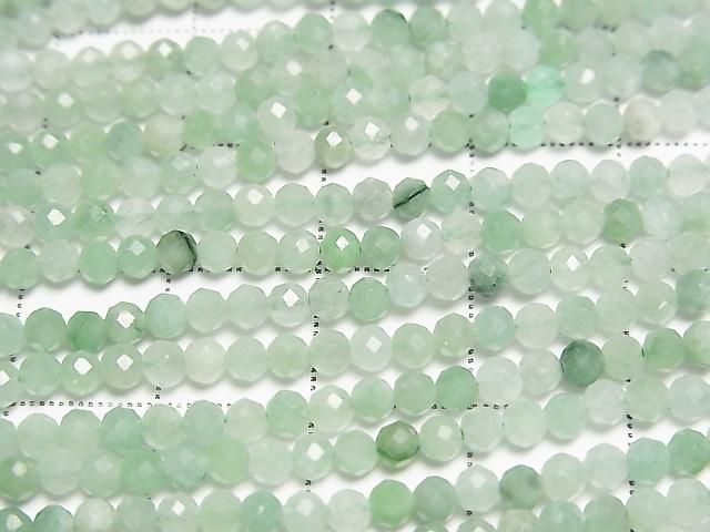 [Video] High Quality! Burmese Jadeite AA++ Faceted Round 3mm 1strand beads (aprx. 15 inches/37 cm)