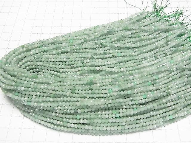 [Video] High Quality! Burmese Jadeite AA++ Faceted Round 3mm 1strand beads (aprx. 15 inches/37 cm)