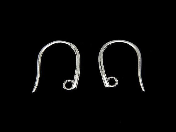 Silver925 Earwire with Jump Ring 11.5x8mm Rhodium Plated 1 pair (2 pieces)