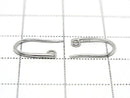 Silver925 Earwire with Jump Ring 11.5x8mm Rhodium Plated 1 pair (2 pieces)