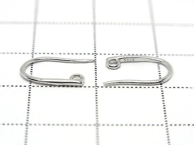 Silver 925 Ring with Earwire 11.5x8mm Rhodium Plated 1 Pair (2 Pieces)