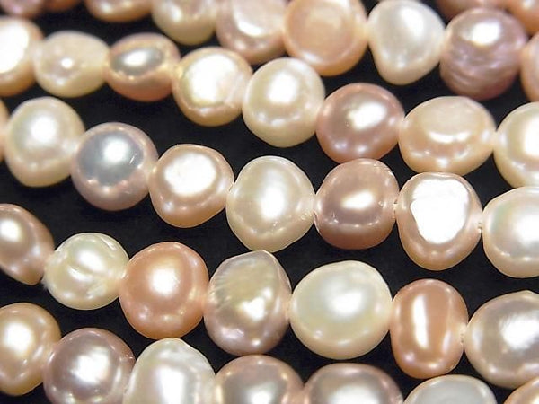[Video] Fresh Water Pearl AA Potato-Baroque 6-7mm Natural Color Mix 1 Strand Beads (aprx. 14 inch/34 cm)