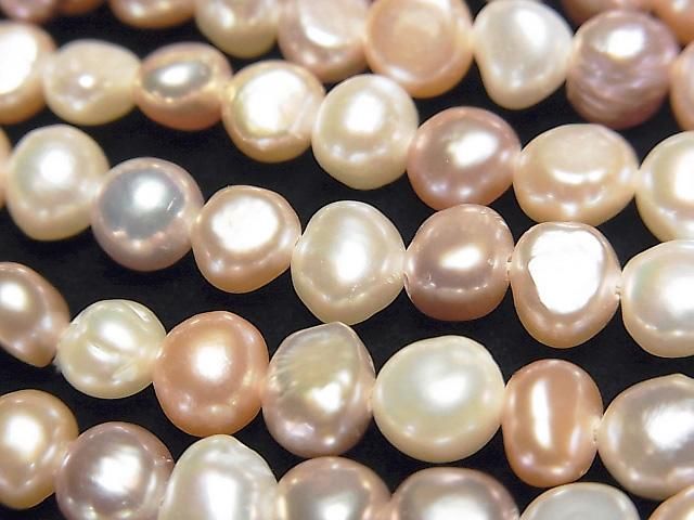 [Video] Fresh Water Pearl AA Potato-Baroque 6-7mm Natural Color Mix 1 Strand Beads (aprx. 14 inch/34 cm)
