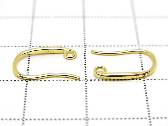Silver925 Earwire with Jump Ring 11.5x8mm 18KGP 1 pair (2 pieces)