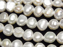[Video] Fresh Water Pearl AA+ Potato-Baroque 6-7mm White 1strand beads (aprx. 14 inches/35 cm)