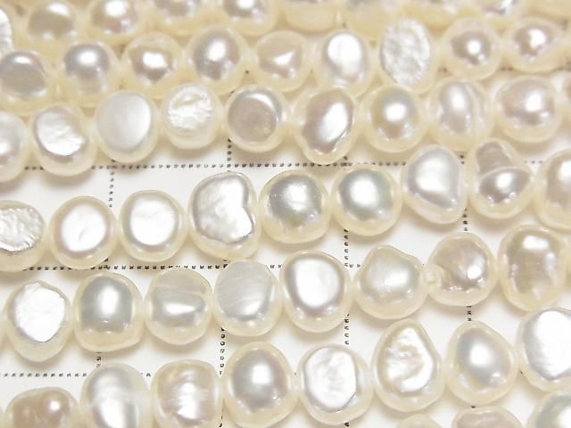 [Video] Fresh Water Pearl AA+ Potato-Baroque 6-7mm White 1strand beads (aprx. 14 inches/35 cm)