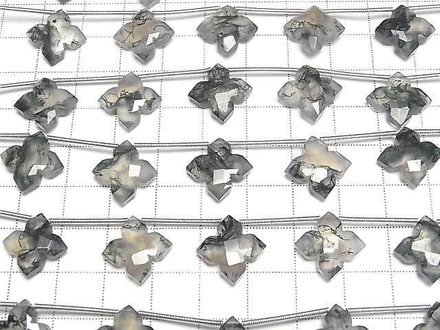 [Video] Moss Agate AAA Deformed Faceted Square 15x15mm 1 Strand (5pcs)