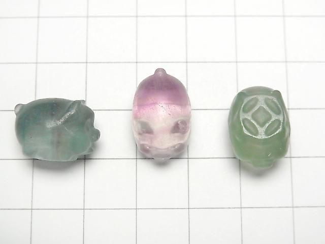 [Video] Multicolor Fluorite AAA- Pig Motif 12x12mm [Undrilled] 5pcs