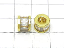 Metal Parts Rondelle 9x9x7.5mm Gold (with CZ) 2pcs